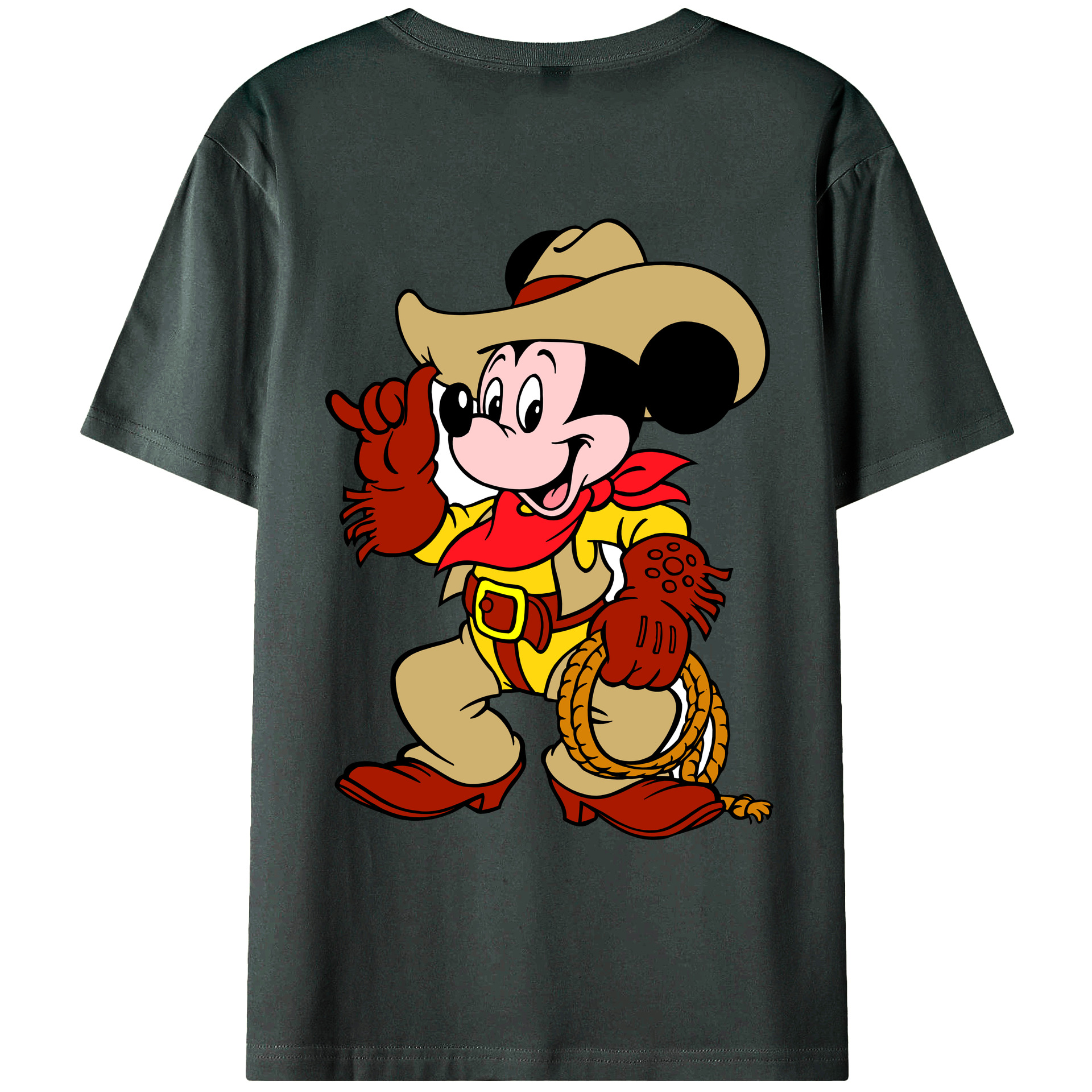 ミッキーマウス Mickey Mouse 綿100％ メンズ半袖Tシャツ（バックプリント） 通気性